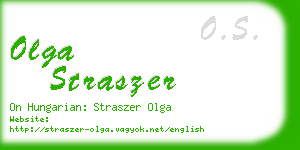 olga straszer business card